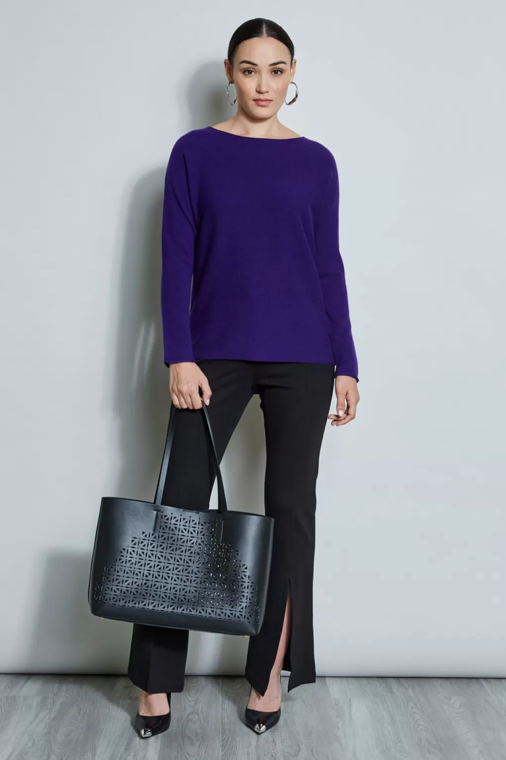 Store Elie Tahari Cashmere Merino Sweater WINTER PLUM