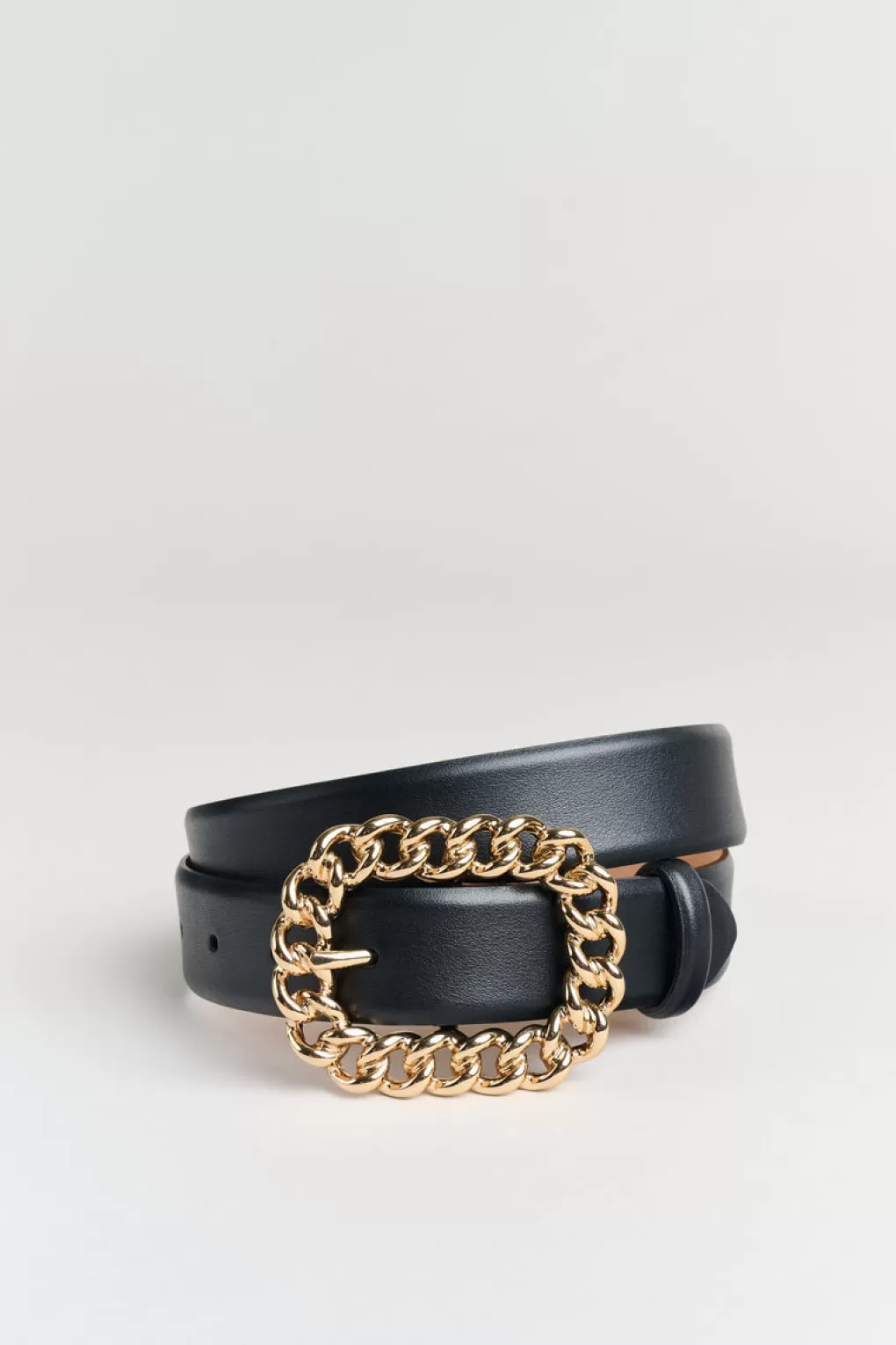 Fashion Elie Tahari Chain Buckle Belt Black-Gold