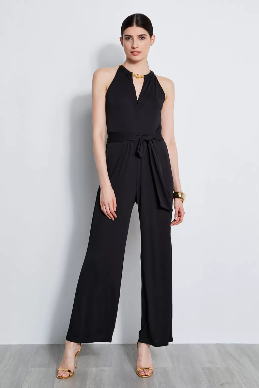 Flash Sale Elie Tahari Chain Jersey Jumpsuit BLACK