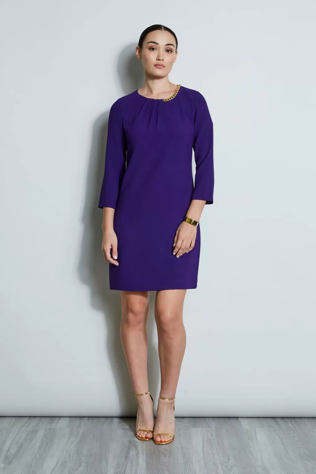 Cheap Elie Tahari Chain Shift Dress WINTER PLUM