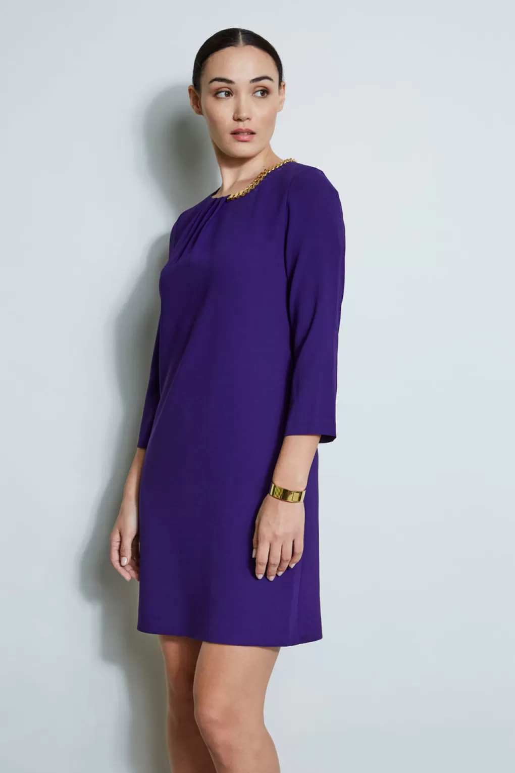 Cheap Elie Tahari Chain Shift Dress WINTER PLUM