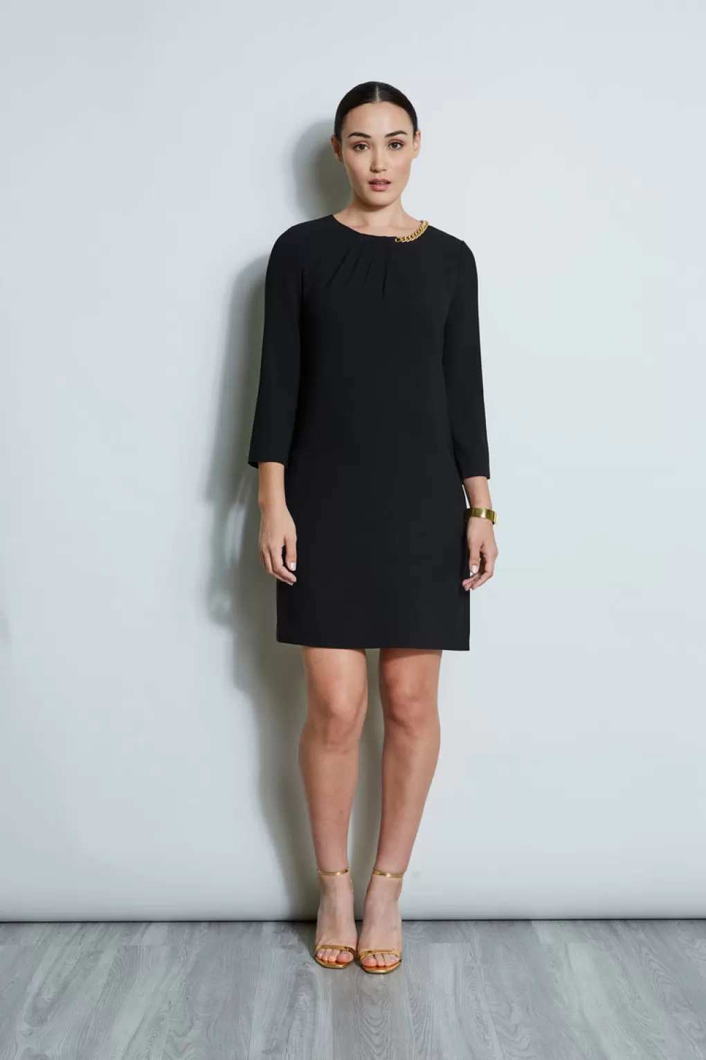 Sale Elie Tahari Chain Shift Dress BLACK