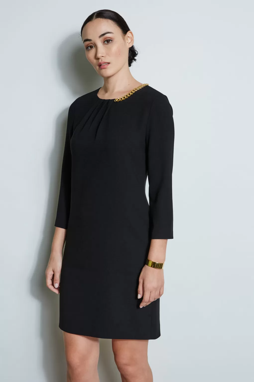 Sale Elie Tahari Chain Shift Dress BLACK