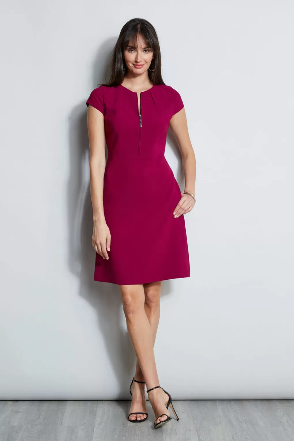 Fashion Elie Tahari Chain Zip Dart Dress BOYSENBERRY