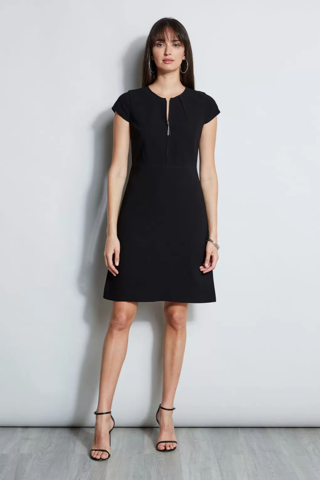 Outlet Elie Tahari Chain Zip Dart Dress BLACK