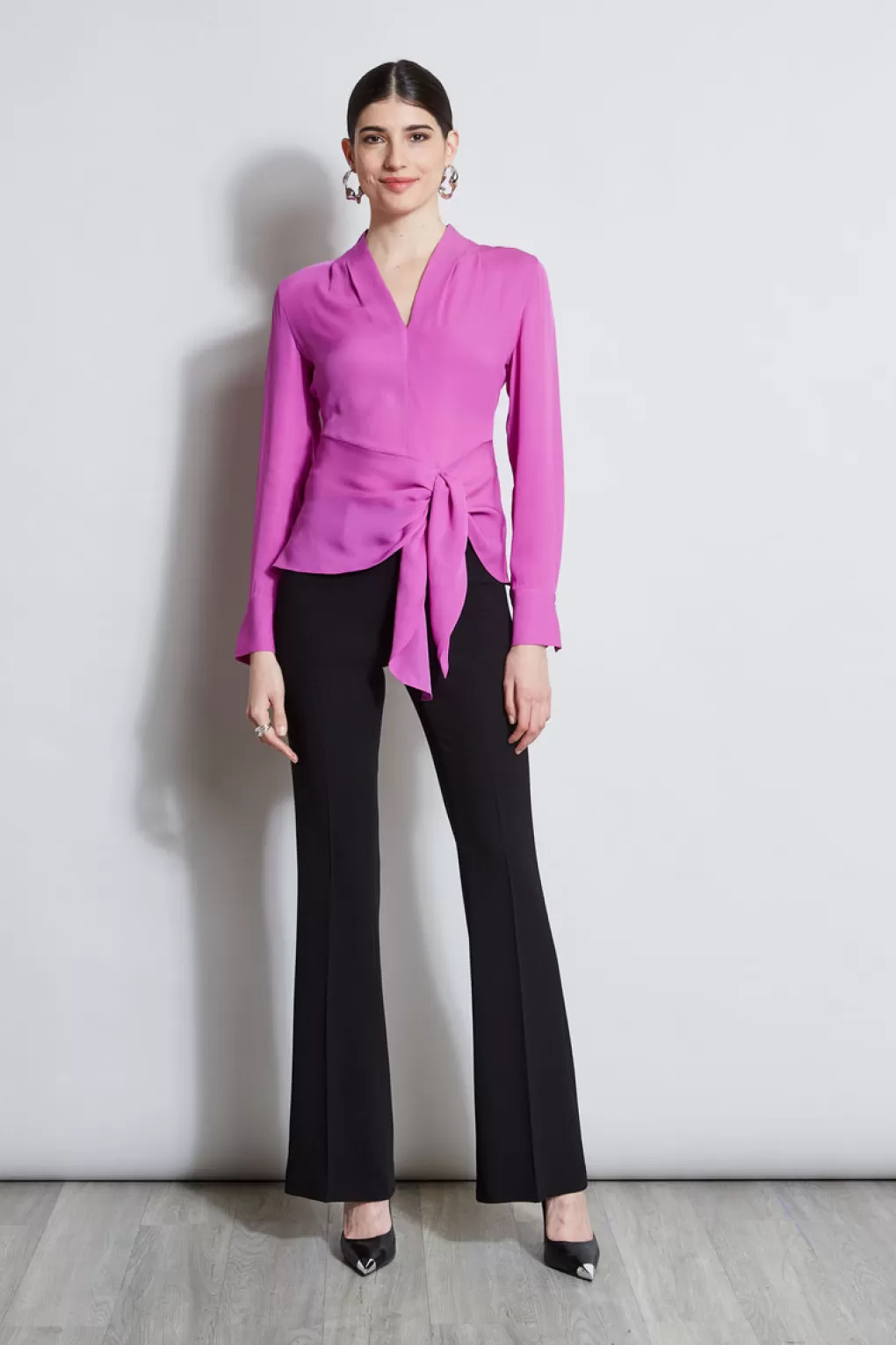 Fashion Elie Tahari Contour Side Tie Shirt PEONY