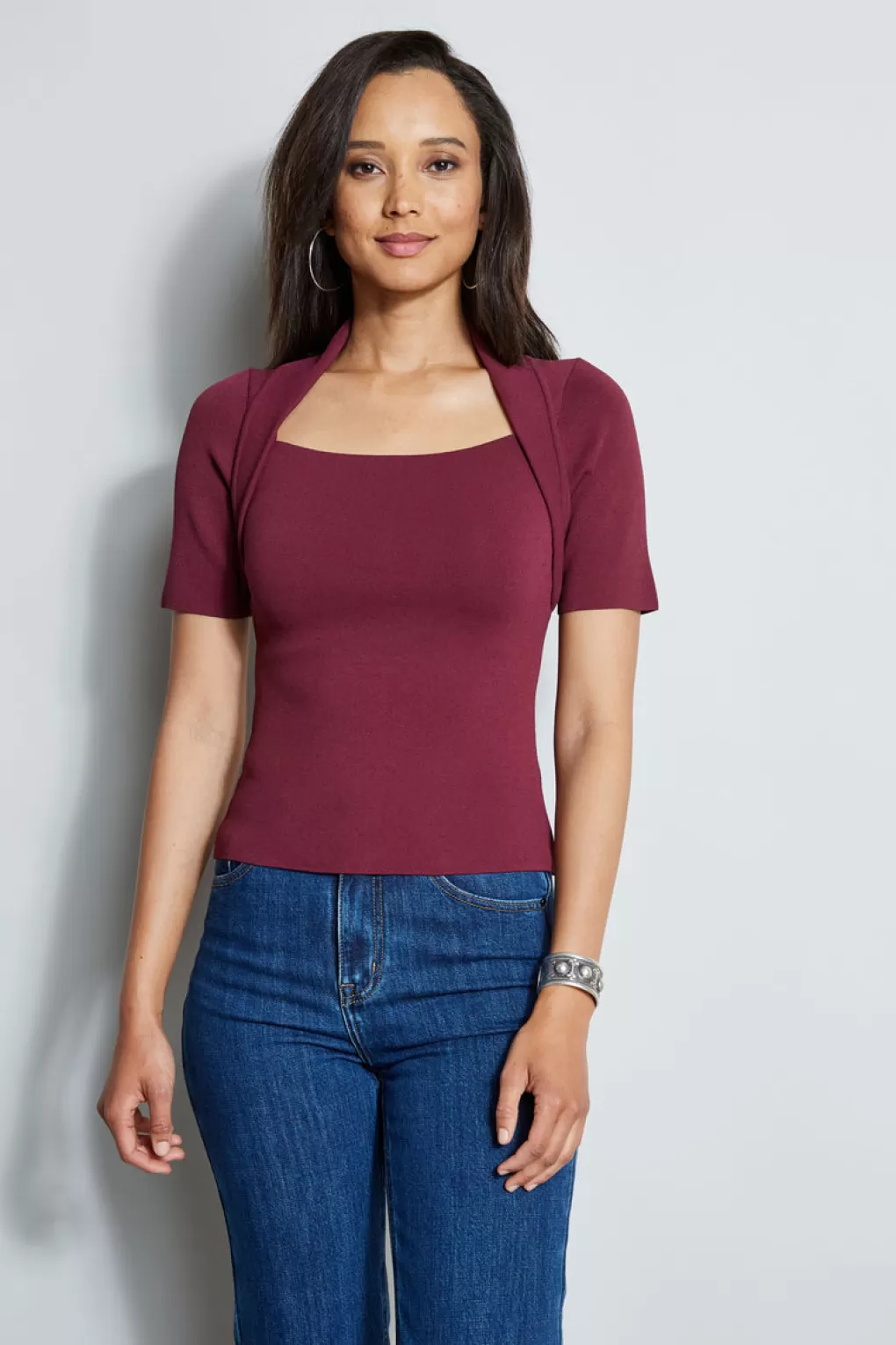 Cheap Elie Tahari Contour Sweater CRANBERRY