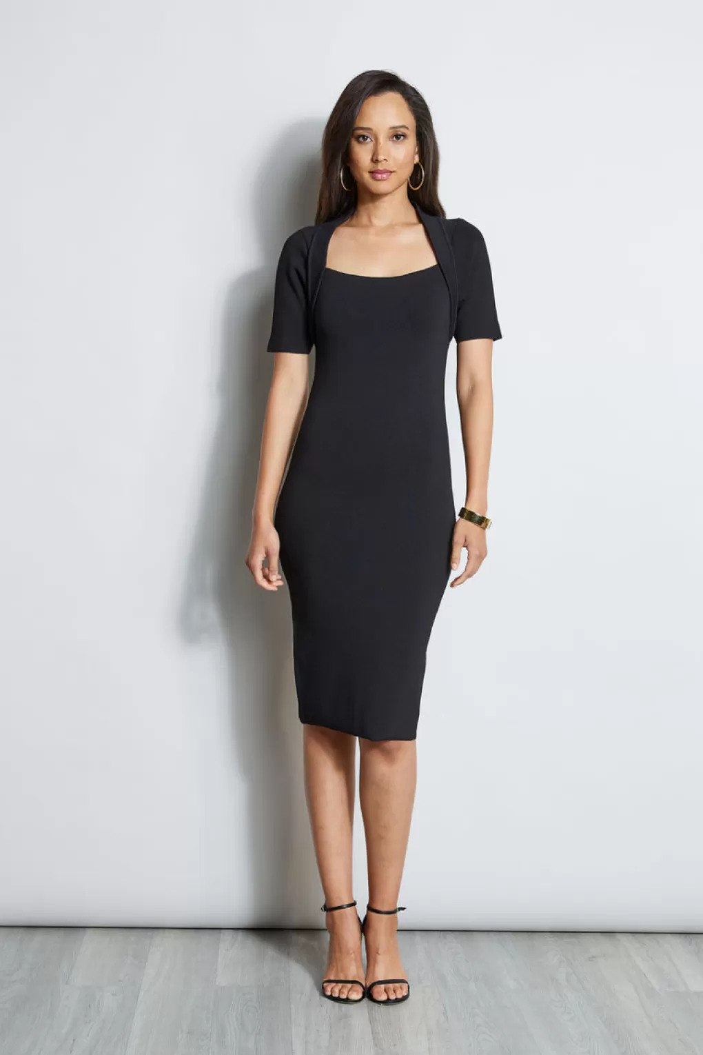 Fashion Elie Tahari Contour Sweater Dress BLACK