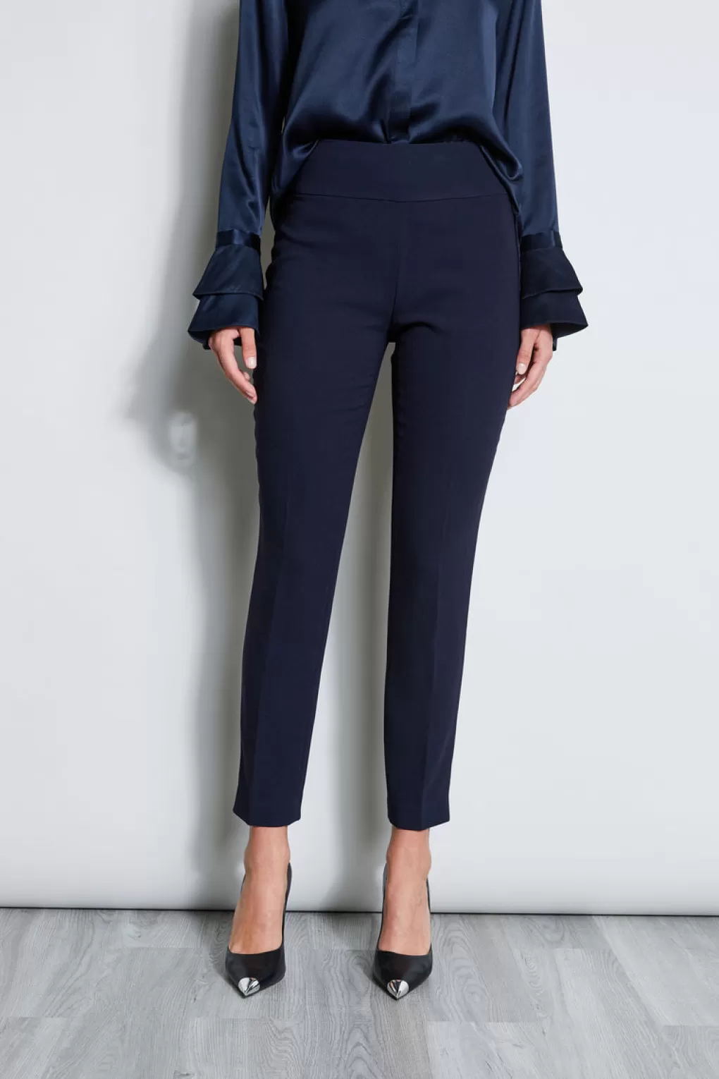 New Elie Tahari Crepe Slim Leg Pant STARGAZER