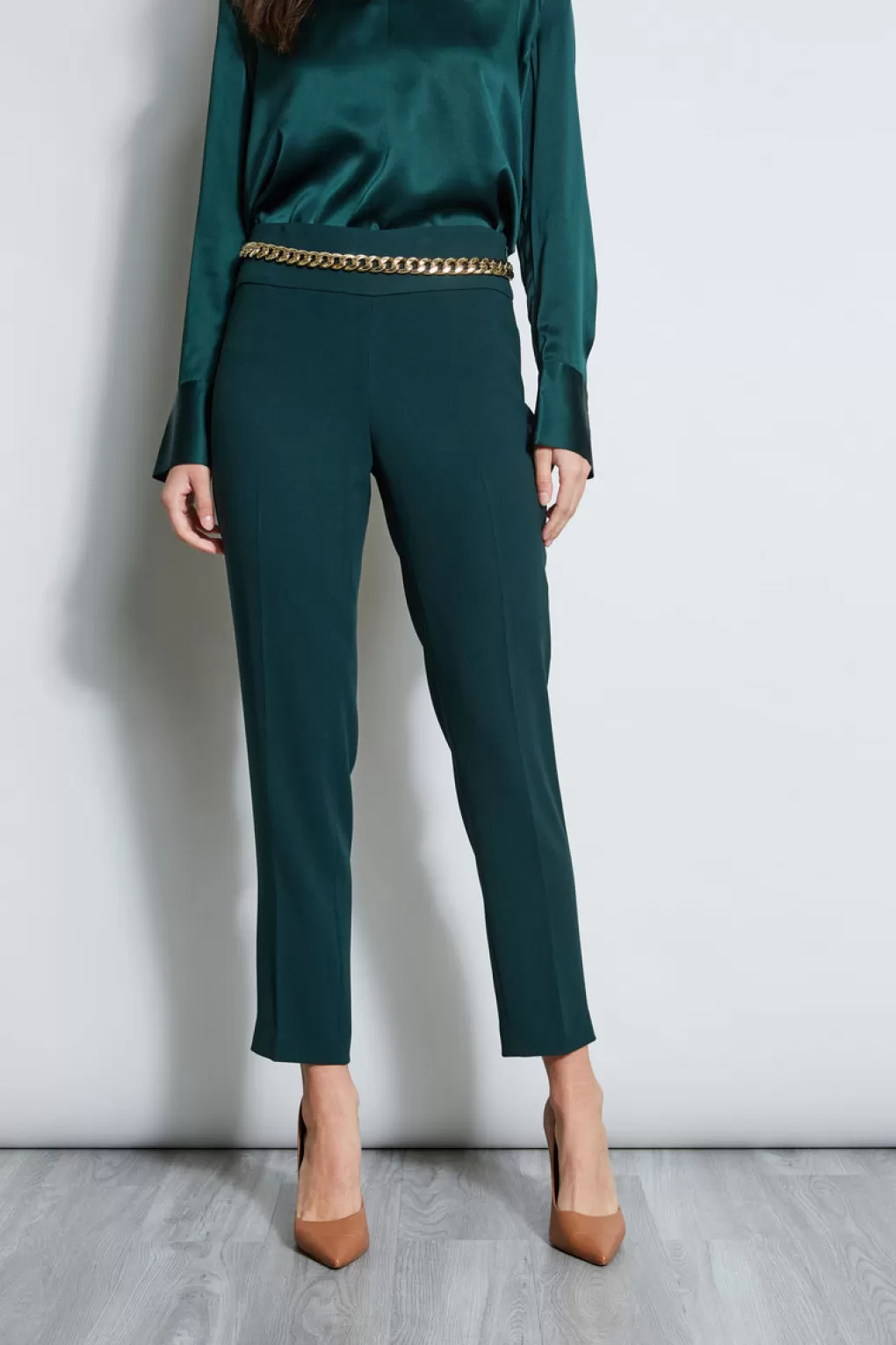 Fashion Elie Tahari Crepe Slim Leg Pant JADITE