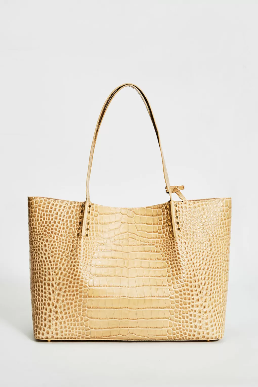 Cheap Elie Tahari Crocodile Embossed Leather Tote CAMEL