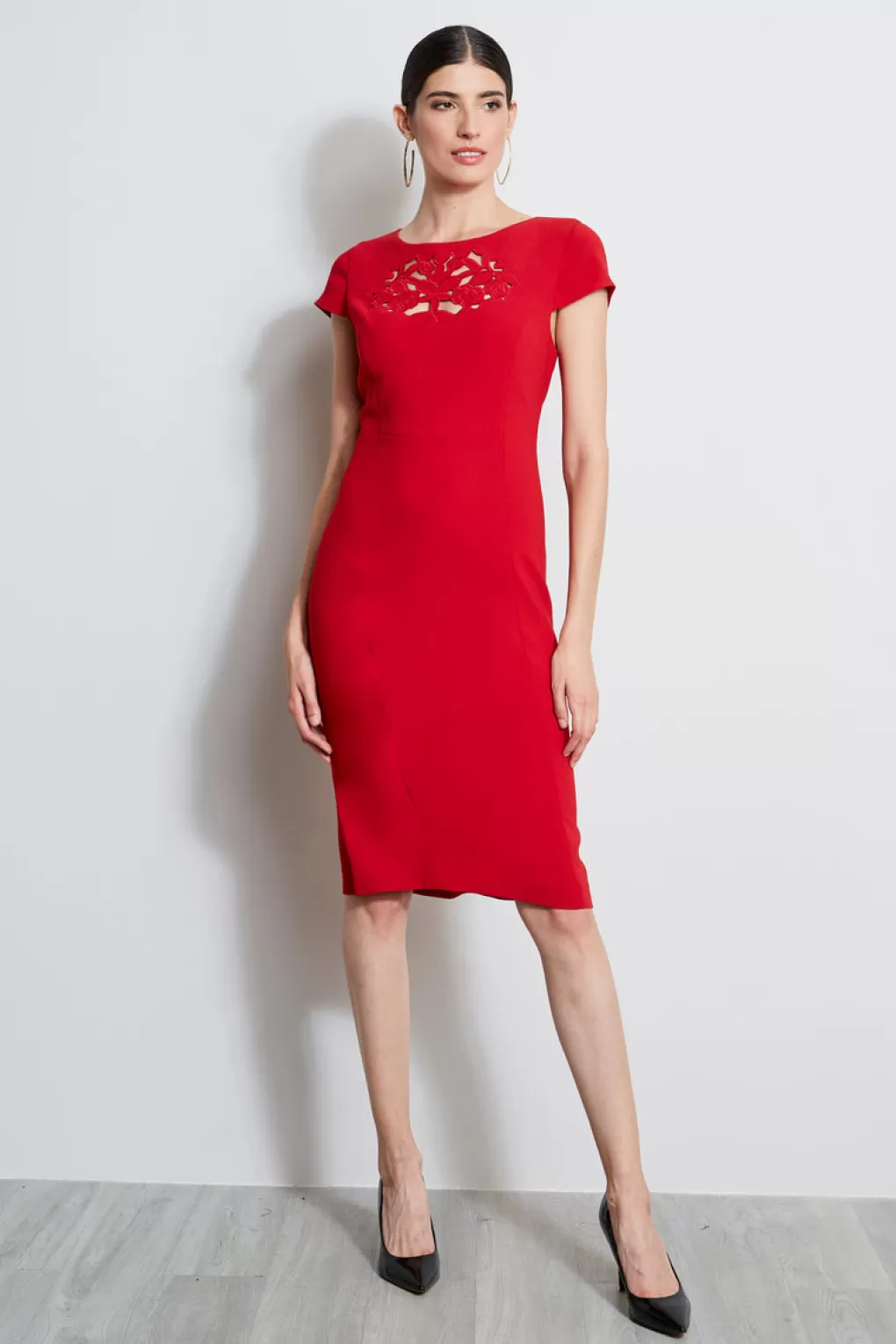 Hot Elie Tahari Cut Out Embroidered Dress SIREN