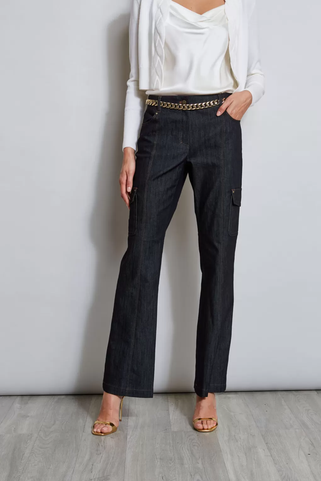 Fashion Elie Tahari Denim Cargo Pant INDIGO