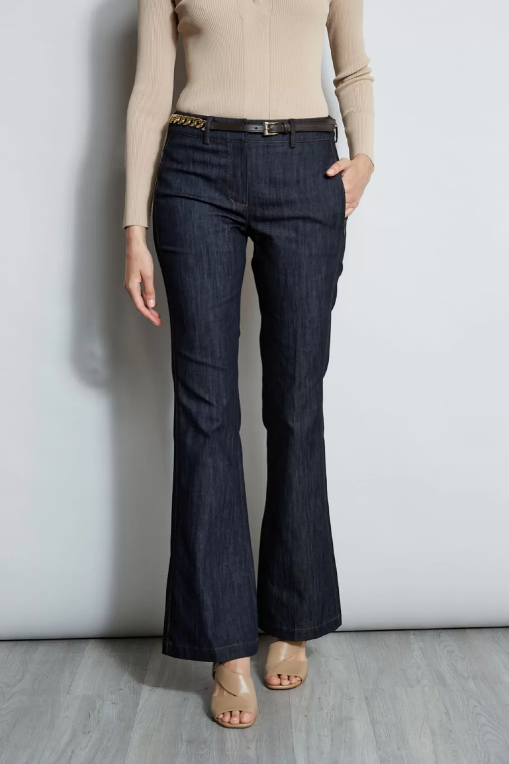 Fashion Elie Tahari Denim Fit & Flare Pant INDIGO