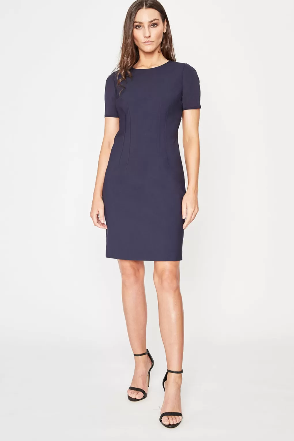 Clearance Elie Tahari Emory Short Sleeve Dress Navy Yard