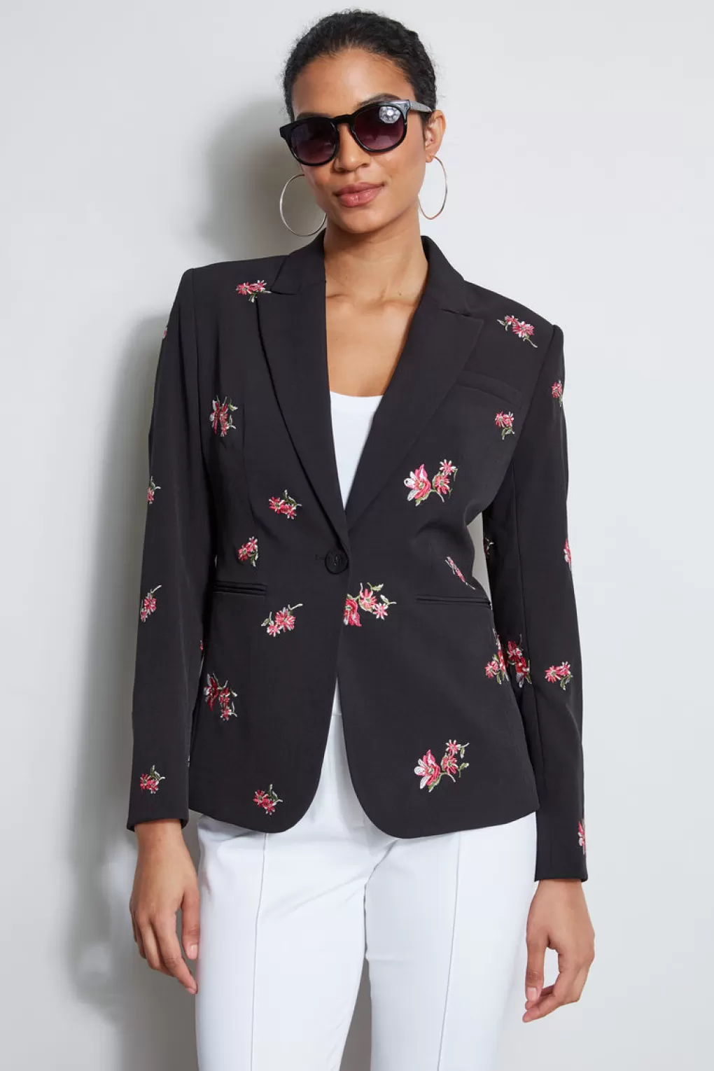 New Elie Tahari Floral Embroidered Blazer ARLON FLORAL