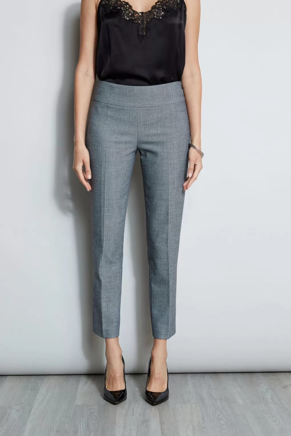 Sale Elie Tahari Herringbone Slim Pant MULTI