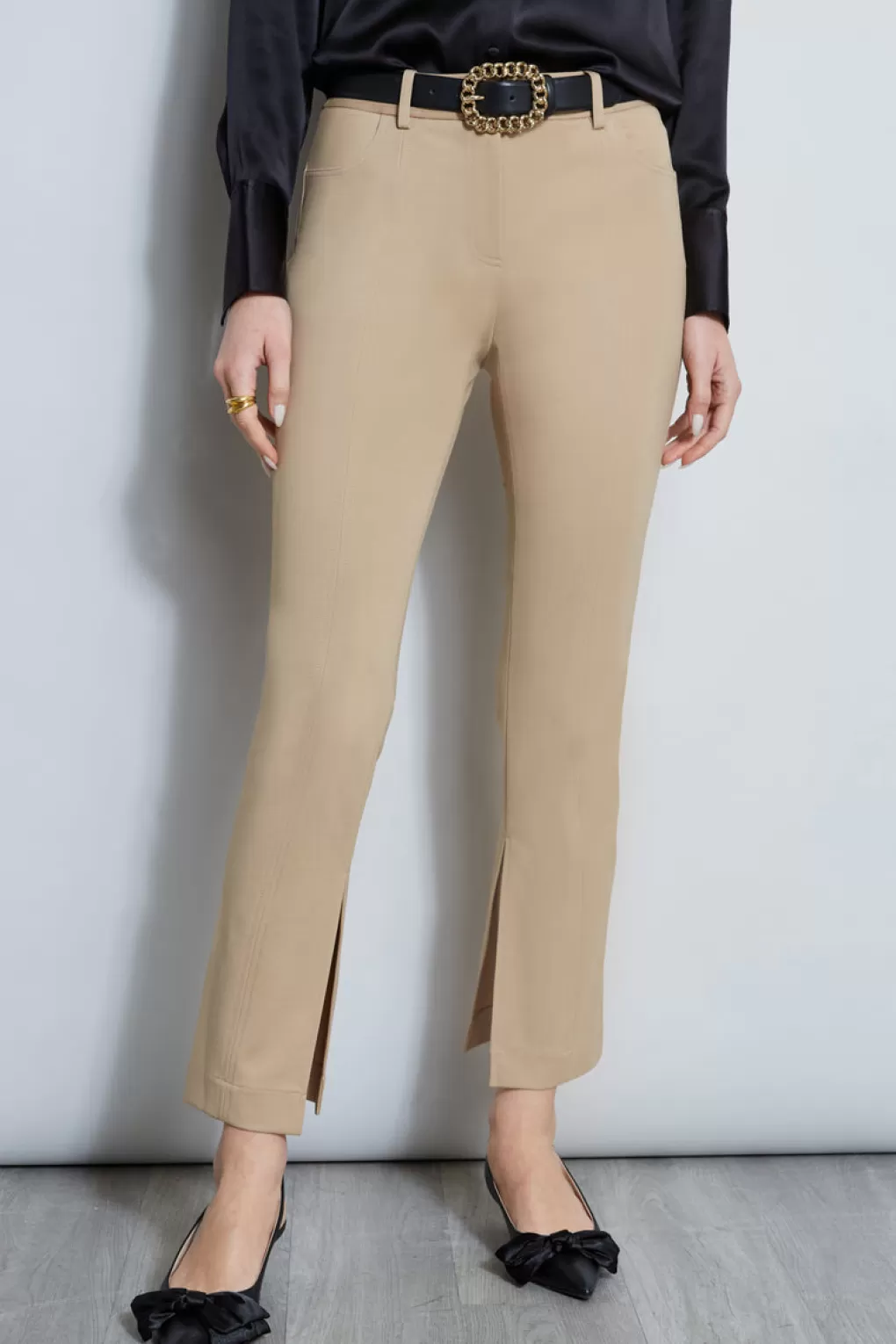 Best Elie Tahari Inseam Slit Ponte Pant SANDCASTLE