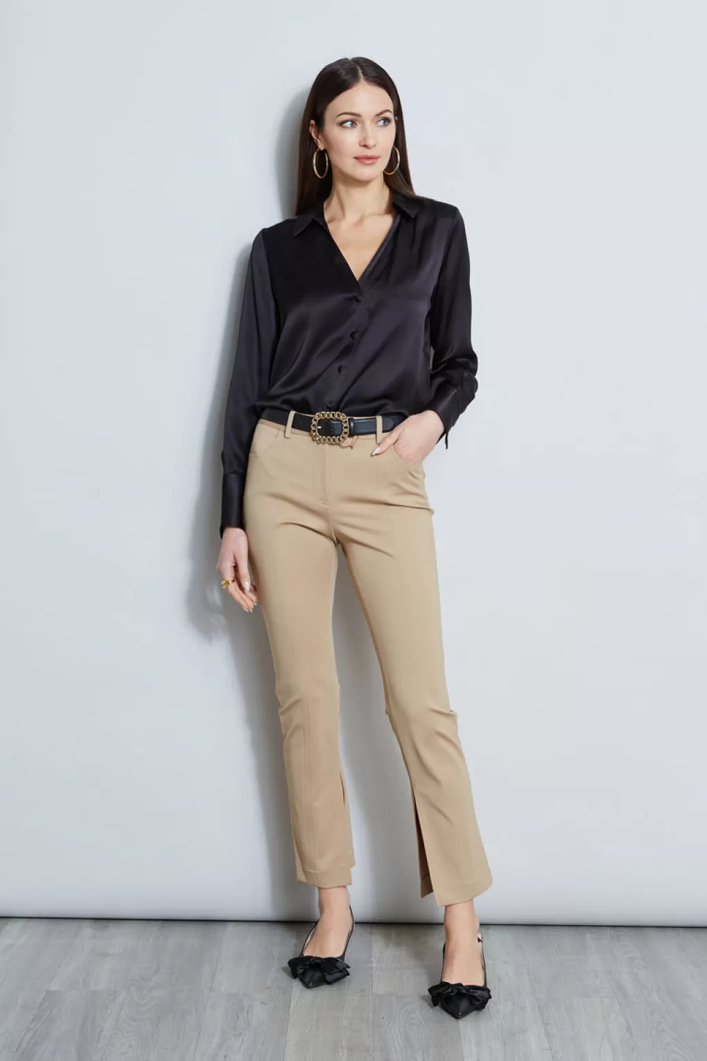 Best Elie Tahari Inseam Slit Ponte Pant SANDCASTLE