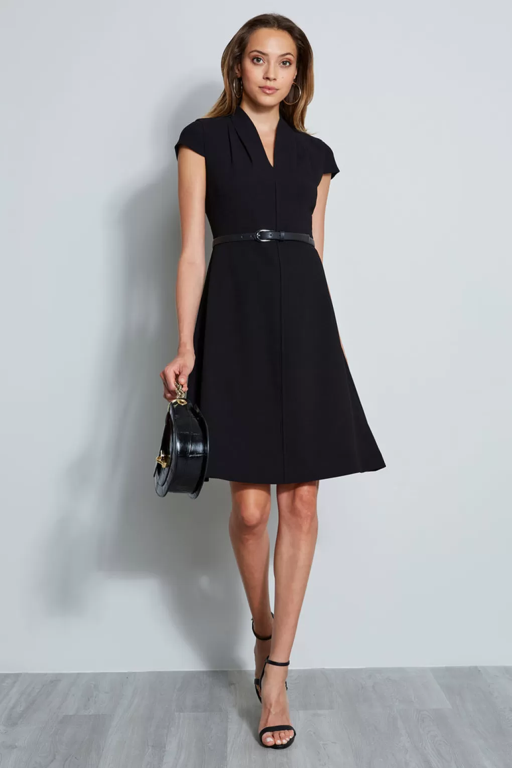 Hot Elie Tahari Judith Belted Dress Black