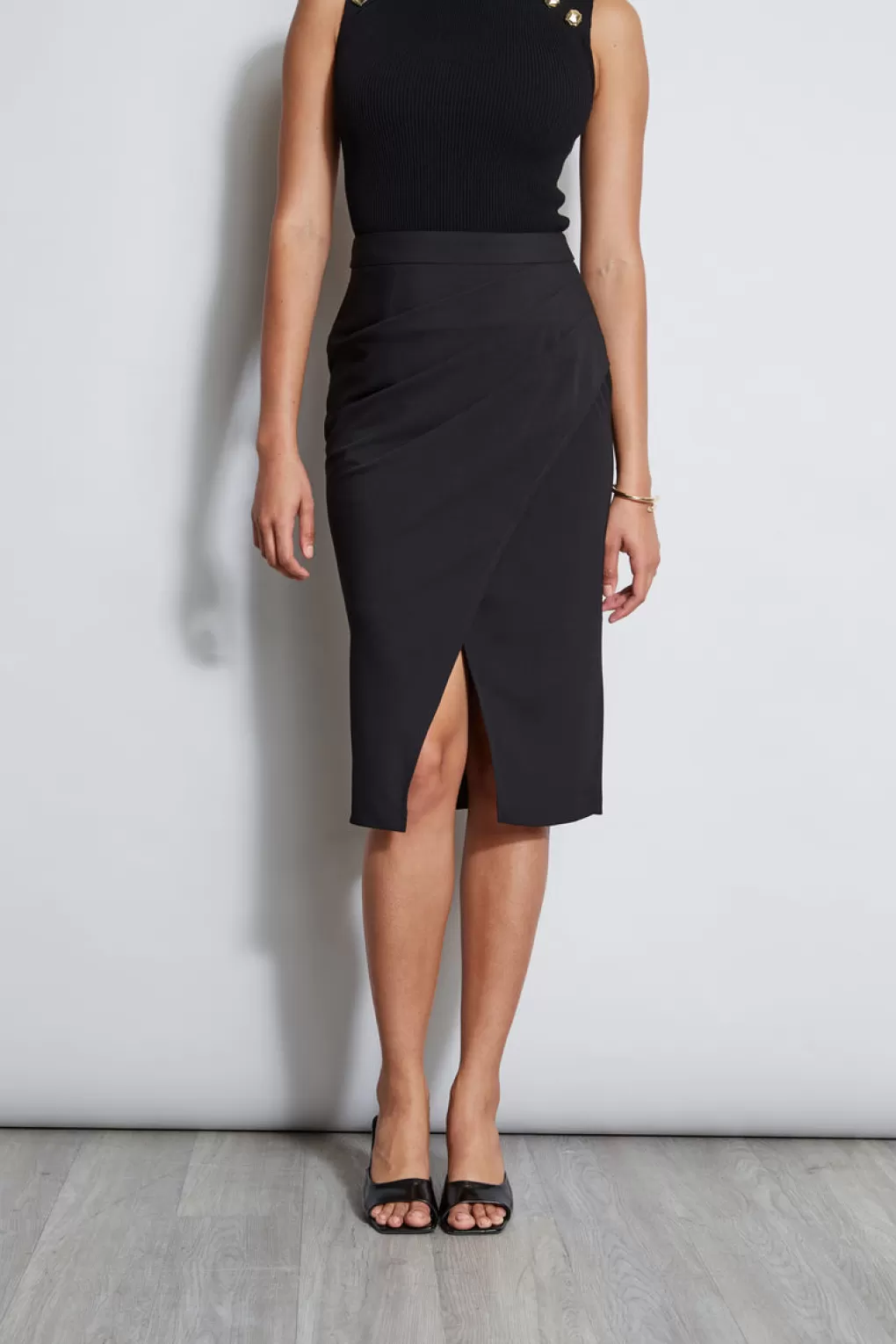 Flash Sale Elie Tahari Knit Wrap Skirt NOIR