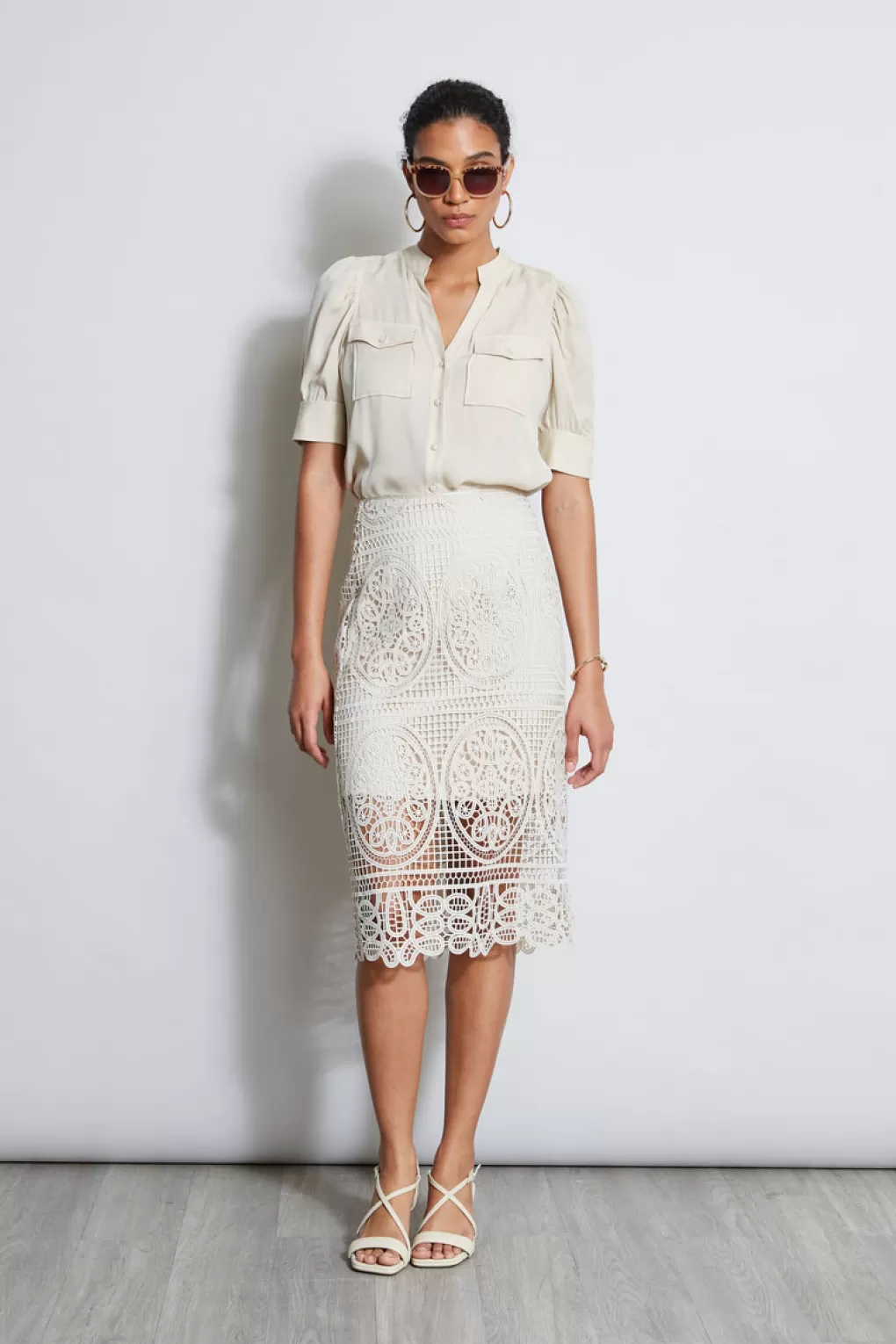 Fashion Elie Tahari Lace Skirt FLOUR