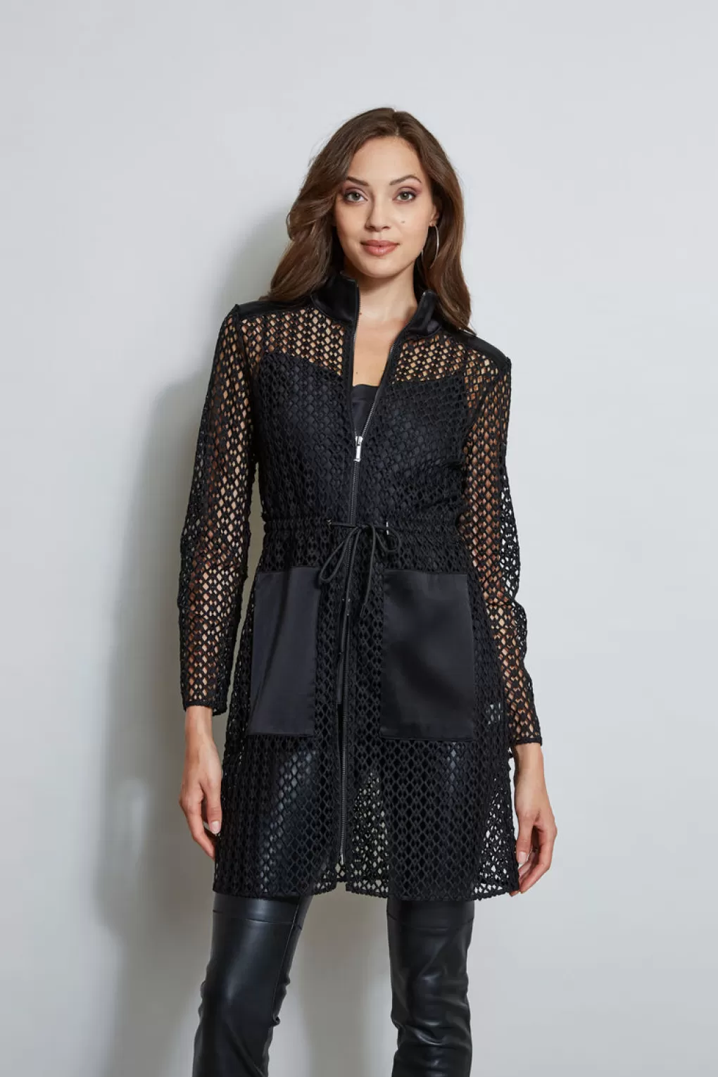 Flash Sale Elie Tahari Lace Topper Jacket BLACK