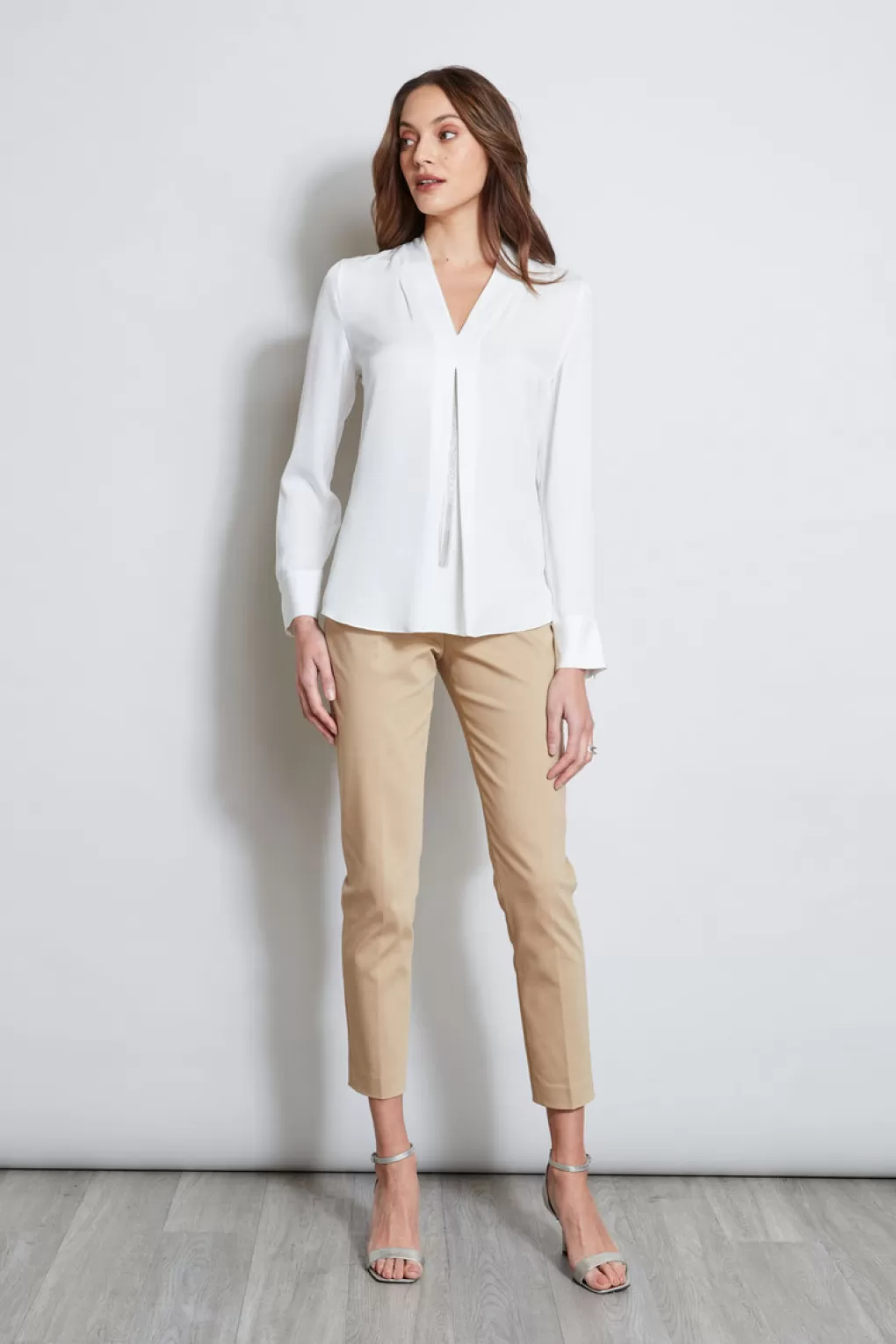 Best Sale Elie Tahari Long Sleeve Chain Shirt FRESH PEARL