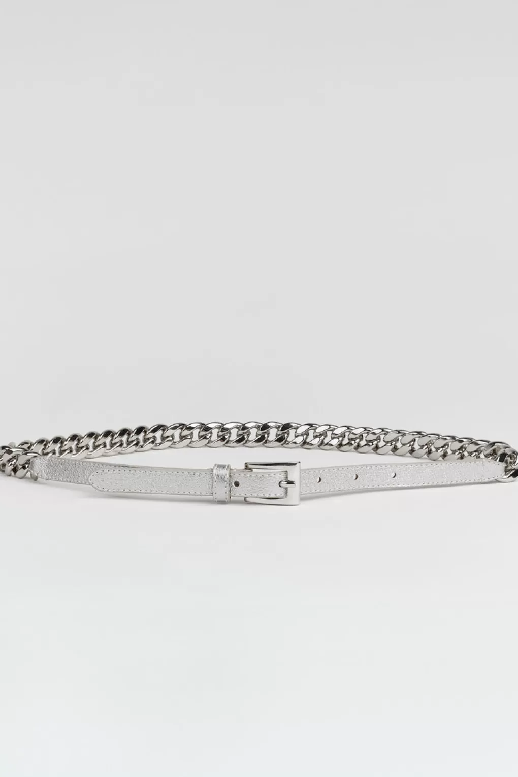 Fashion Elie Tahari Metallic Chain Belt Silver Metallic