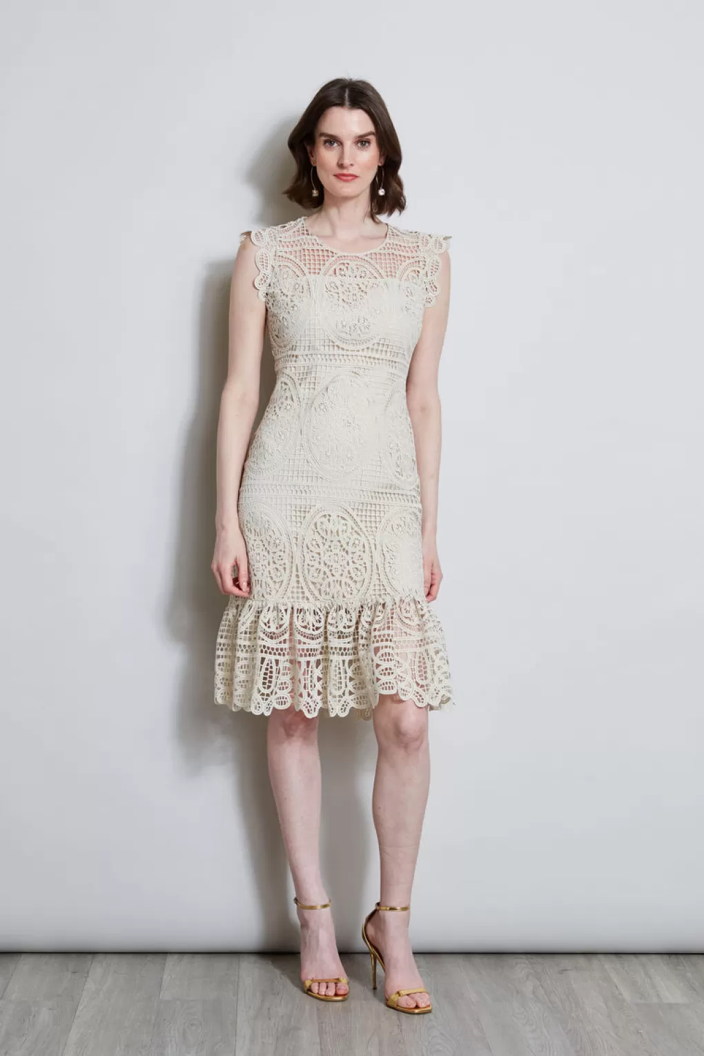 Hot Elie Tahari Mosaic Lace Dress FLOUR