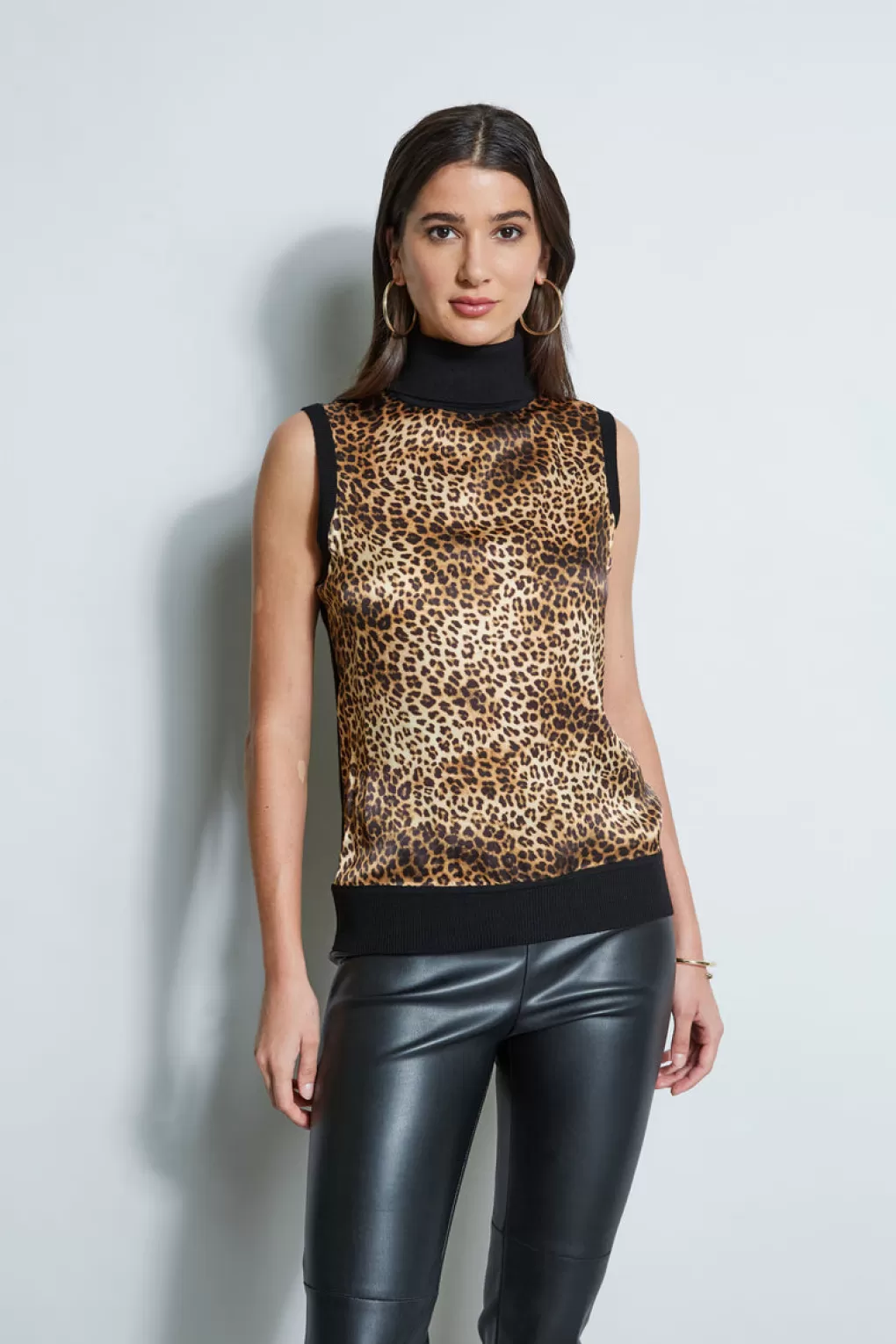 Best Elie Tahari Ocelot Print Sweater BLACK