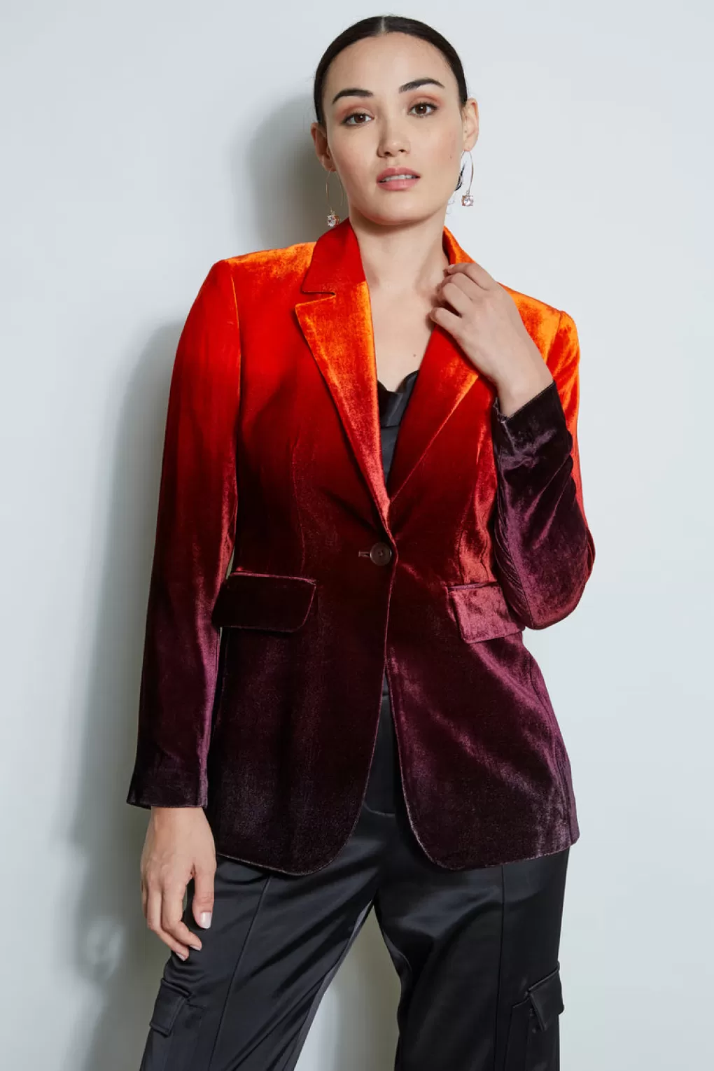 Cheap Elie Tahari Ombre Velvet Blazer MULTI