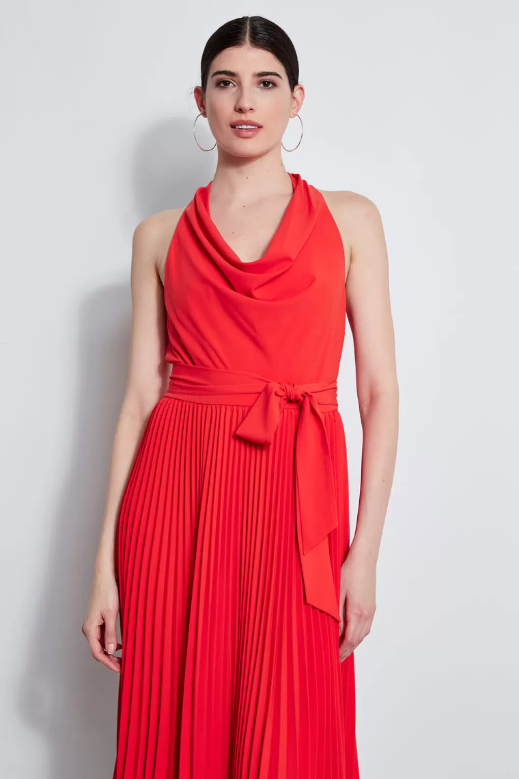 Flash Sale Elie Tahari Pleated Cowl Midi Dress AGAVE