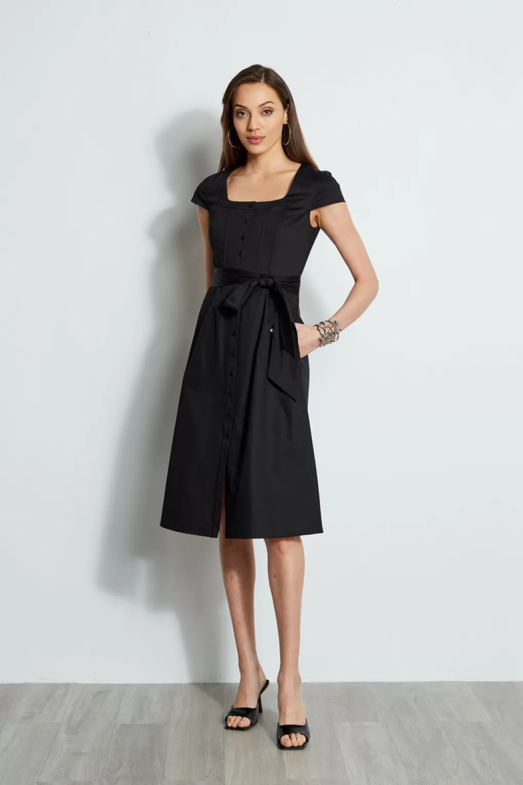 Online Elie Tahari Poplin Corset Dress BLACK