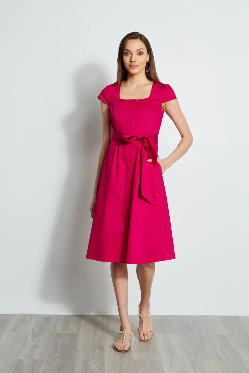 Cheap Elie Tahari Poplin Corset Dress CYCLAMEN