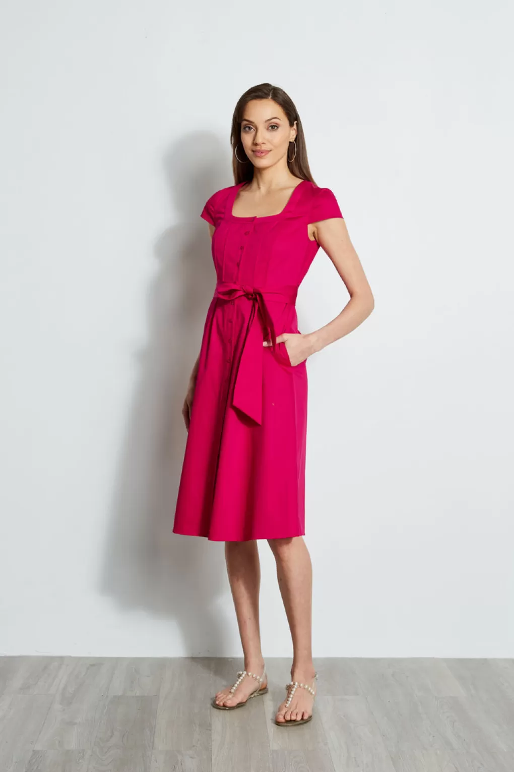 Cheap Elie Tahari Poplin Corset Dress CYCLAMEN