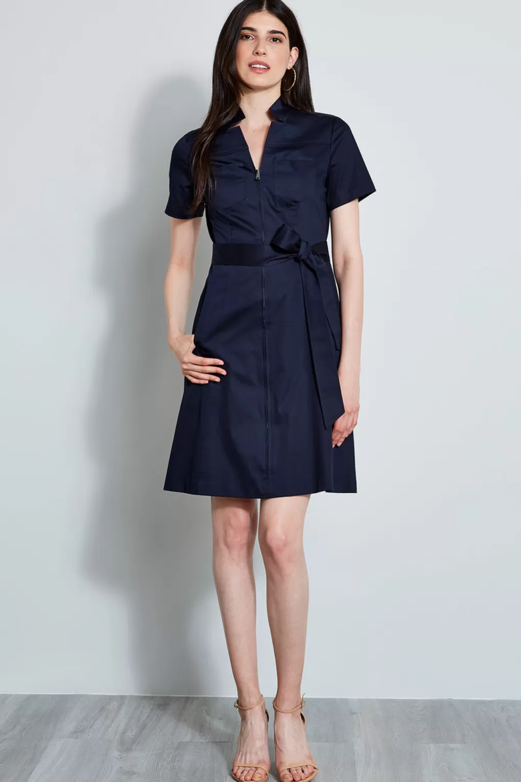 Fashion Elie Tahari Poplin Pocket Dress STARGAZER