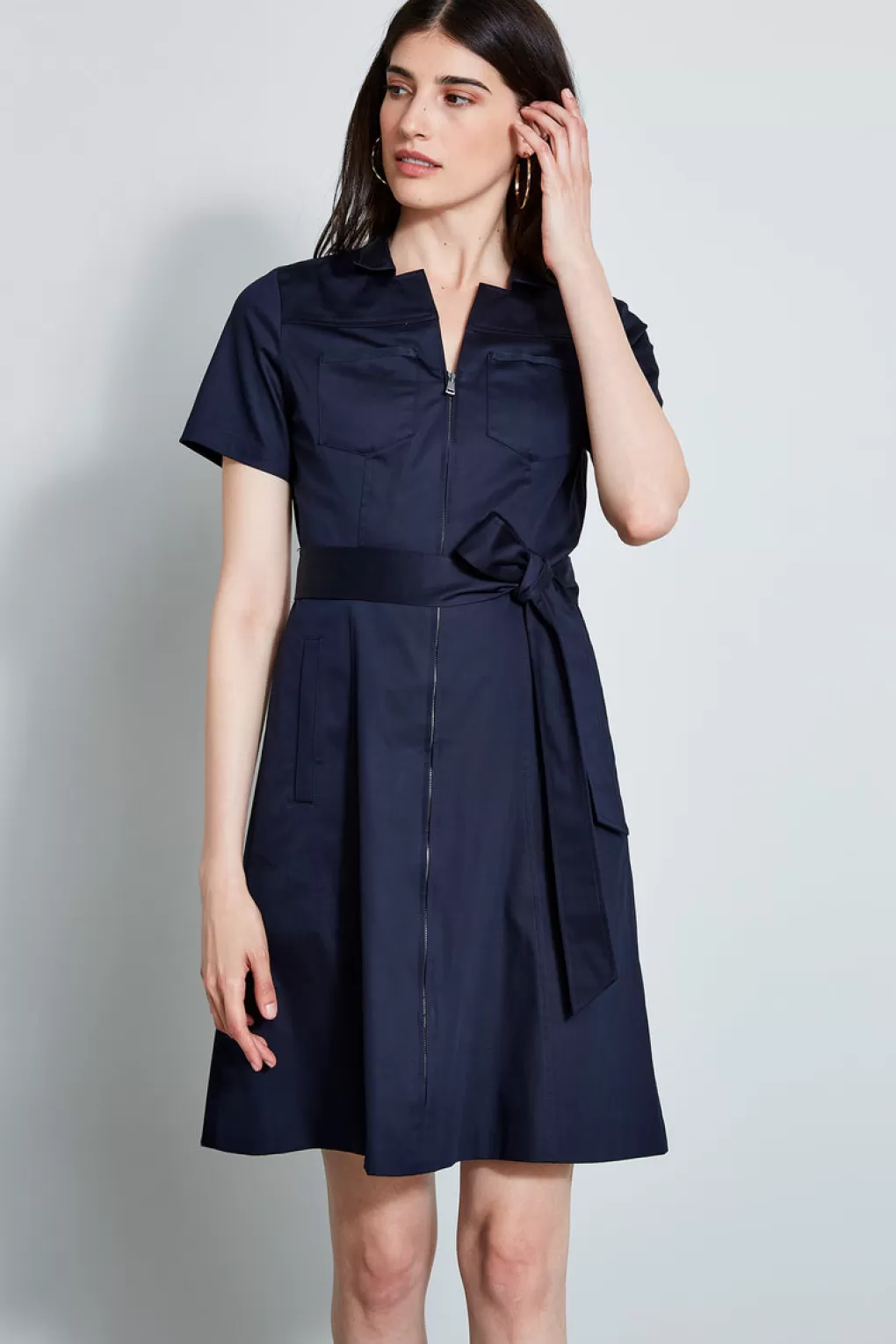 Fashion Elie Tahari Poplin Pocket Dress STARGAZER