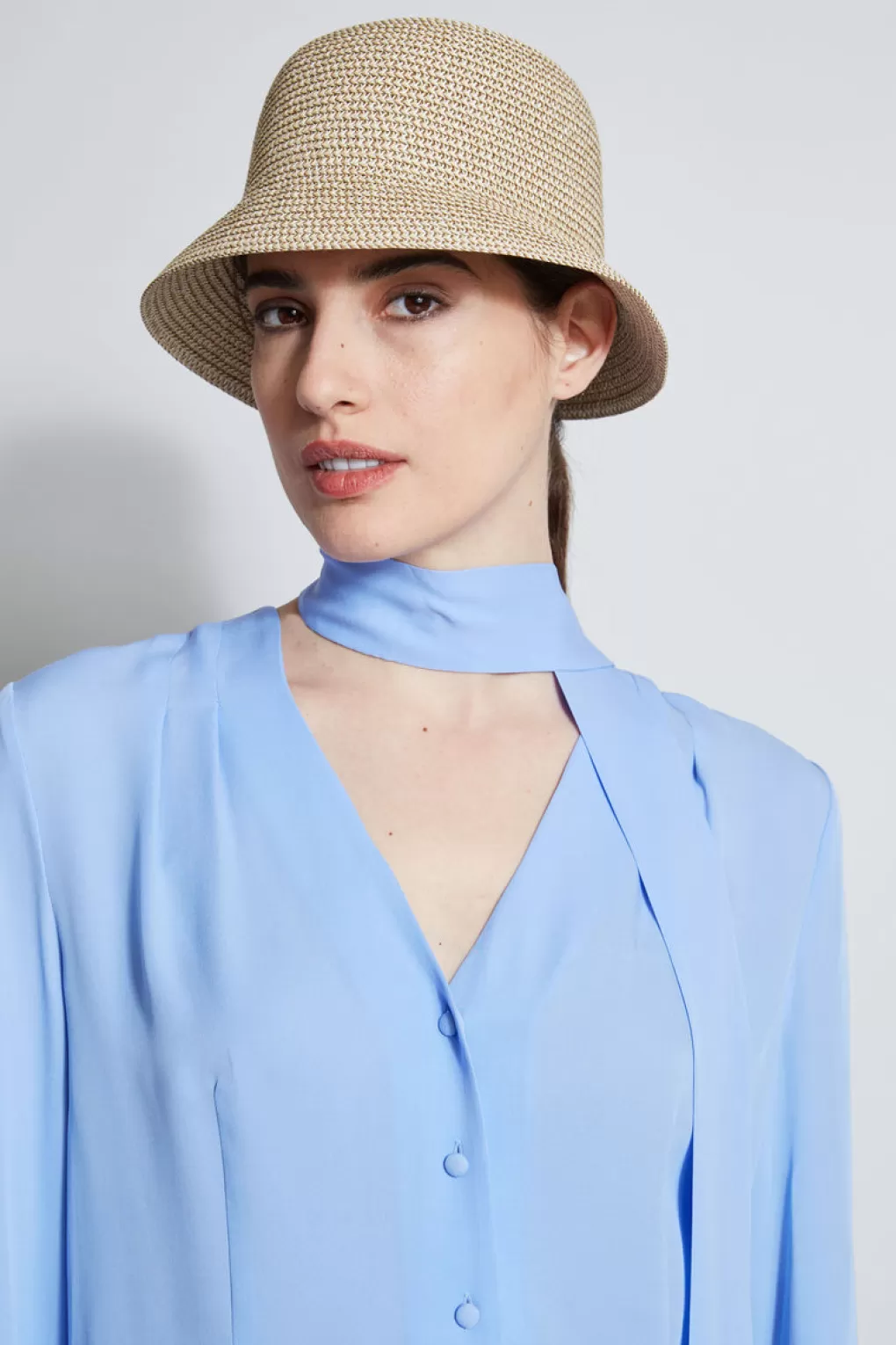 Cheap Elie Tahari Raffia Bucket Hat BEIGE