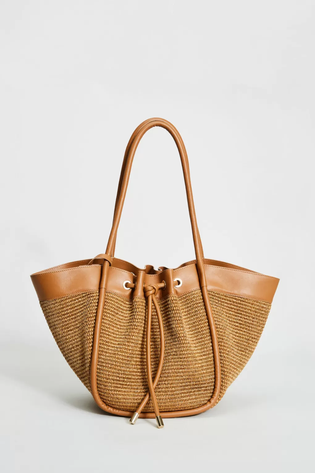 Sale Elie Tahari Raffia Tote Bag CAMEL-CAMEL