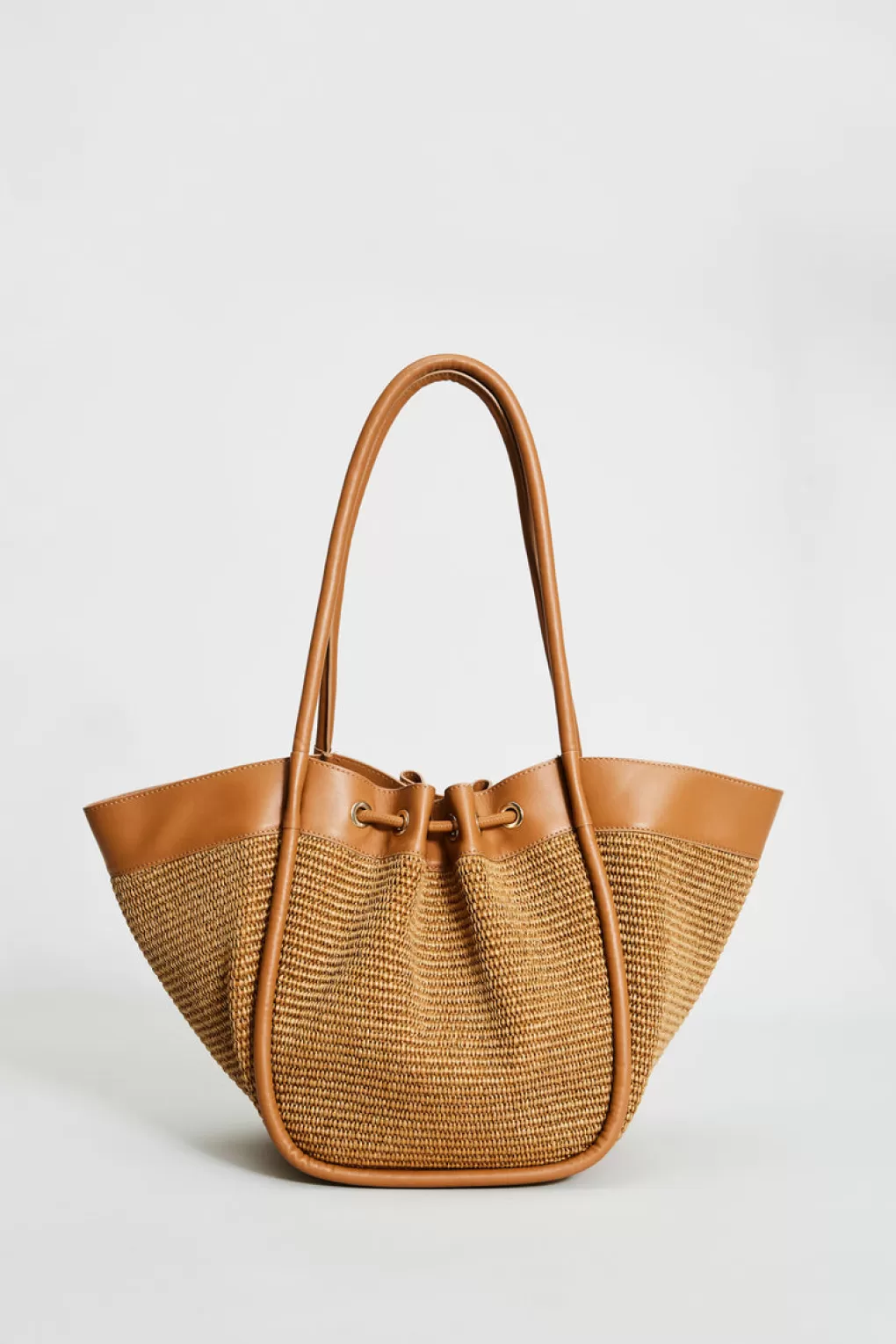 Sale Elie Tahari Raffia Tote Bag CAMEL-CAMEL