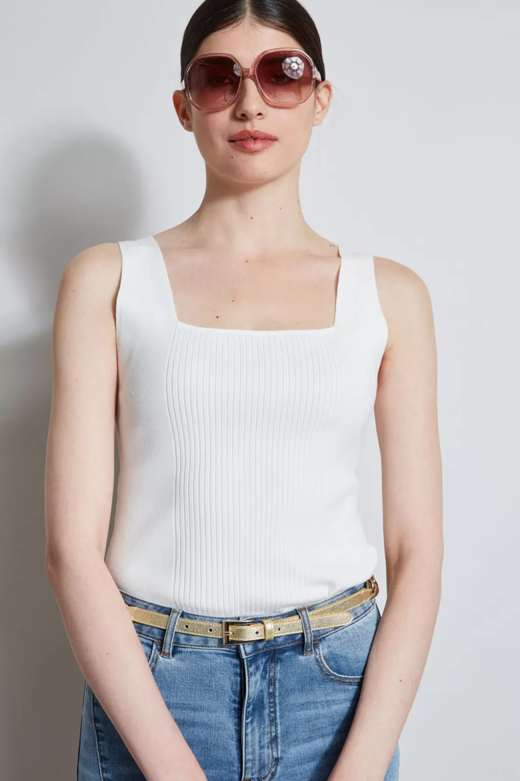 Best Elie Tahari Rib Detail Sweater Tank FOAM