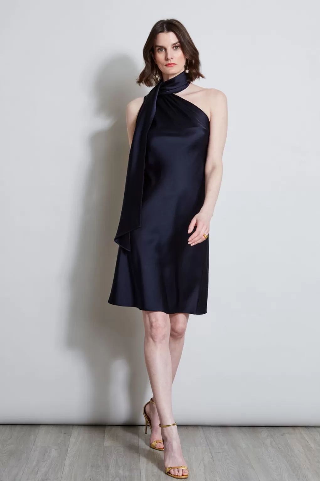 Store Elie Tahari Satin Scarf Dress STARGAZER