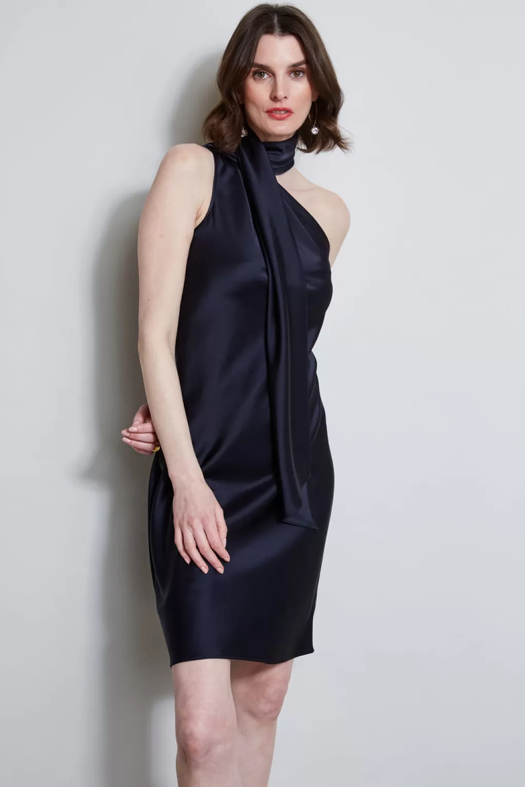 Store Elie Tahari Satin Scarf Dress STARGAZER