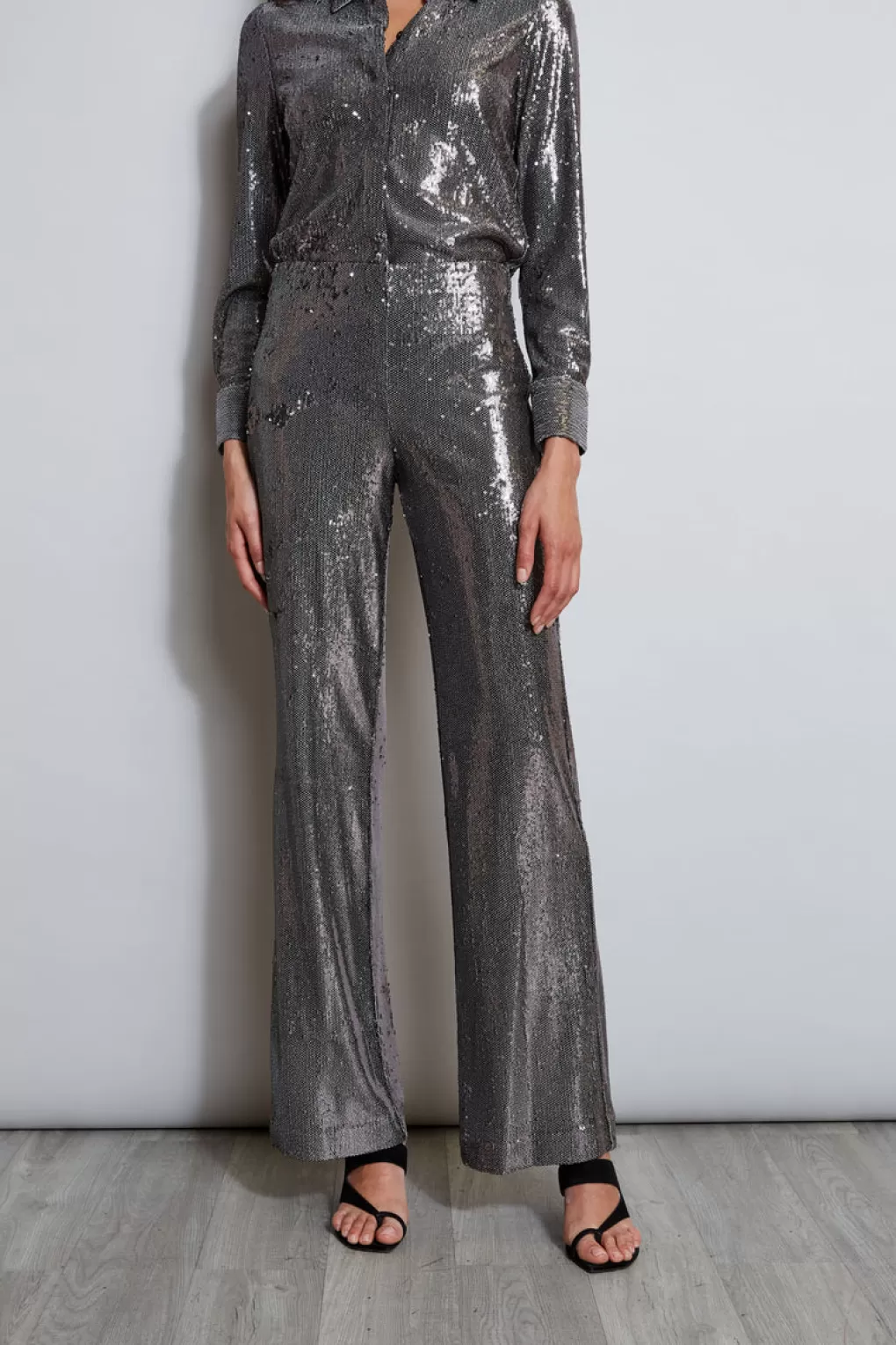 Hot Elie Tahari Sequin Pant GUNMETAL