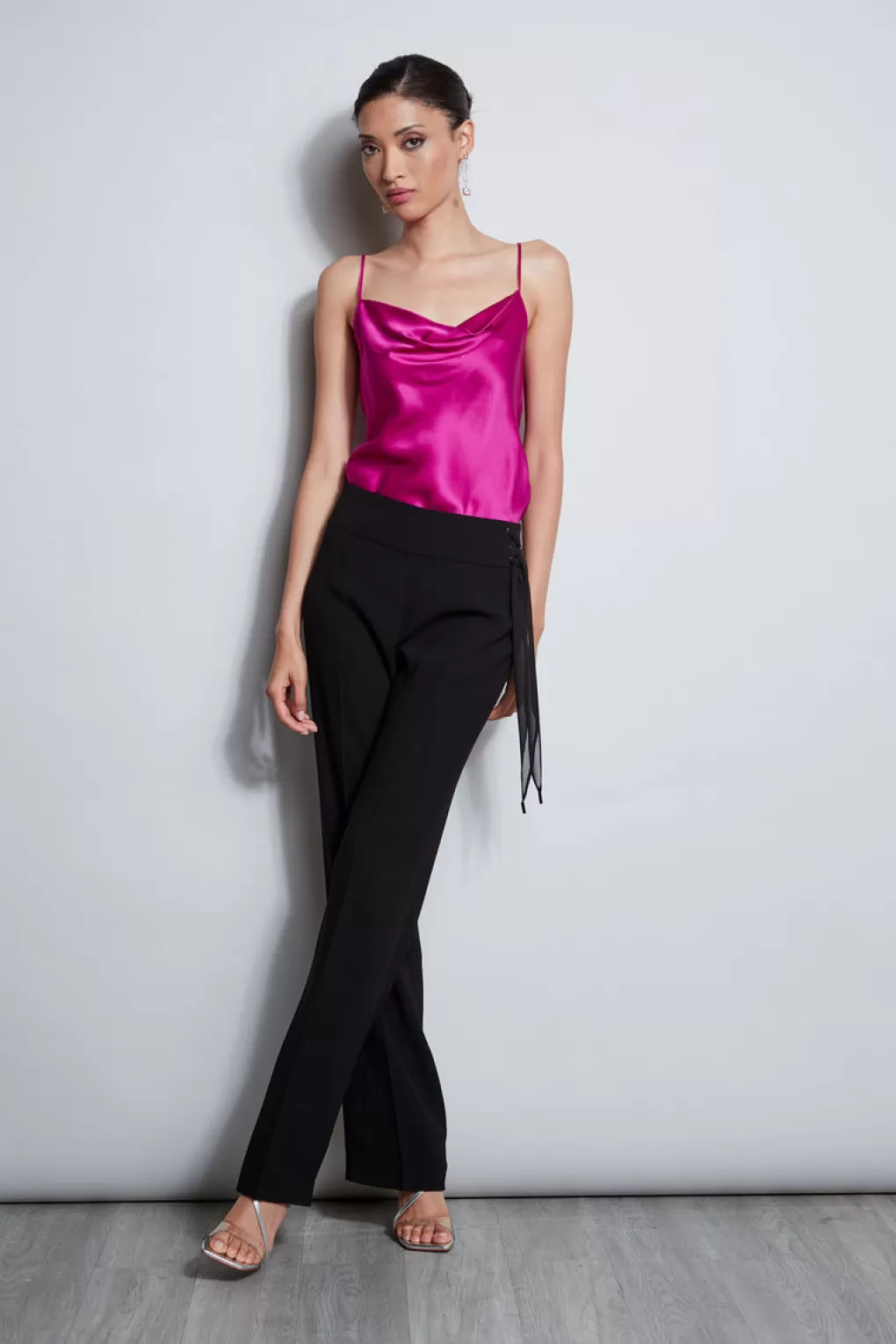 Fashion Elie Tahari Silk Satin Cami ELECTRIC PINK