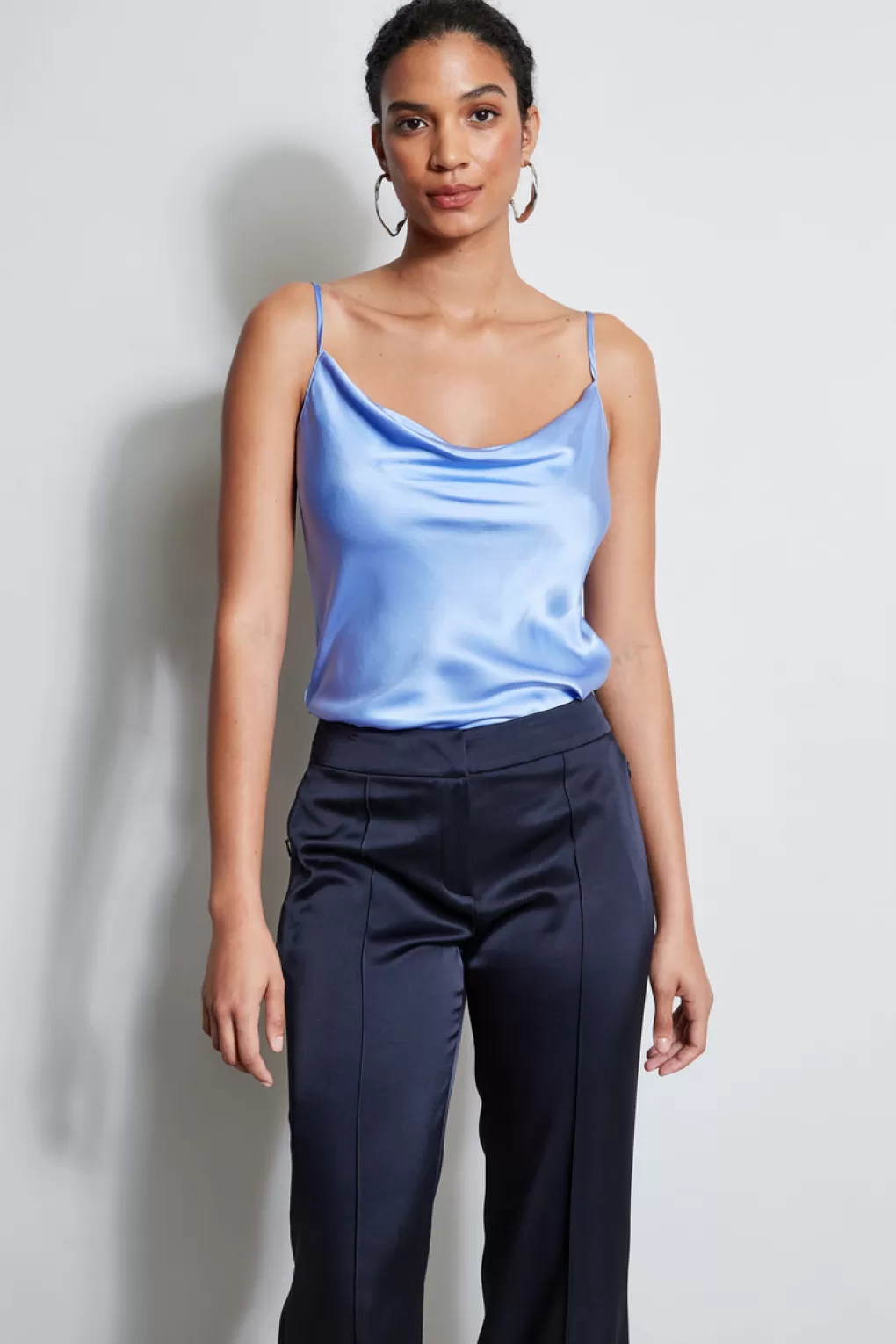 Store Elie Tahari Silk Satin Cami HORIZON BLUE