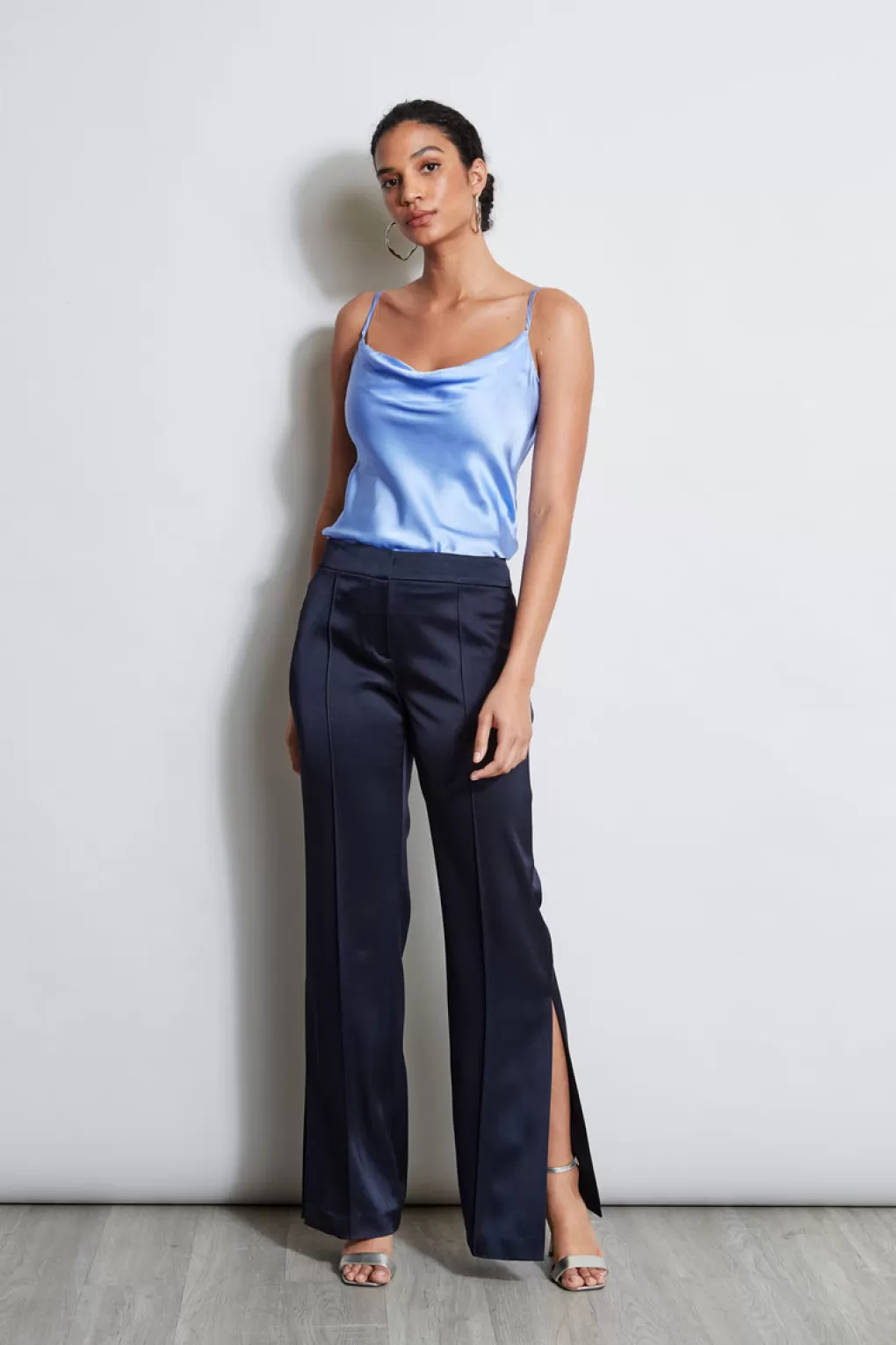 Store Elie Tahari Silk Satin Cami HORIZON BLUE