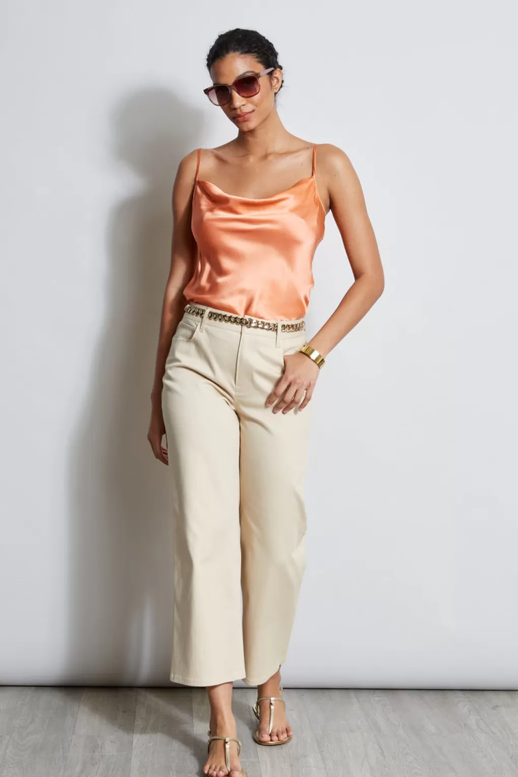 Hot Elie Tahari Silk Satin Cami TANGERINE