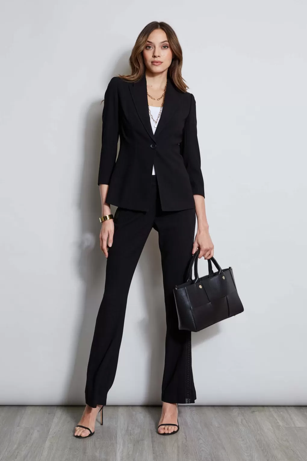 Best Elie Tahari Single Breasted Dart Blazer BLACK